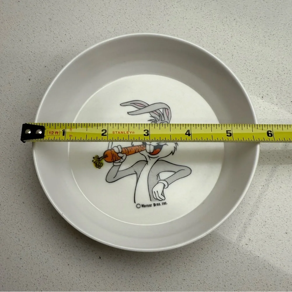 Vintage Looney Tunes Plate and Bowl Bugs Bunny Elmer Fudd Porky Pig Daffy Duck - Picture 10 of 11